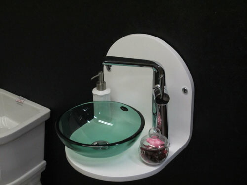 小さい洗面ボウル280mmタイプ グリーン（ガラス洗面ボール・ガラスシンク・洗面台・手洗い鉢・小型・省スペース・トイレ用）280mm-gr - 12