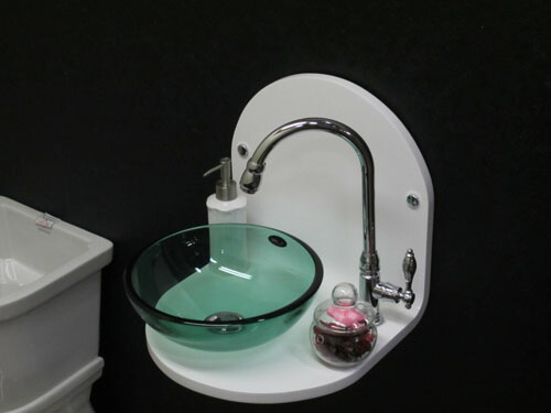 小さい洗面ボウル280mmタイプ グリーン（ガラス洗面ボール・ガラスシンク・洗面台・手洗い鉢・小型・省スペース・トイレ用）280mm-gr - 14