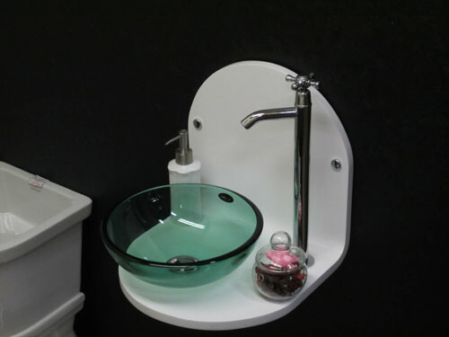小さい洗面ボウル280mmタイプ グリーン（ガラス洗面ボール・ガラスシンク・洗面台・手洗い鉢・小型・省スペース・トイレ用）280mm-gr｜ink-co｜08