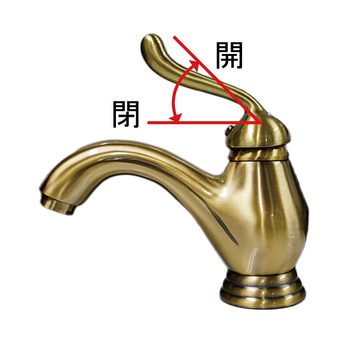 水栓（混合水栓・洗面ボウル・洗面台用蛇口）古金 アンティーク