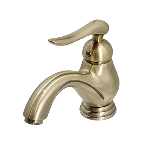 蛇口 混合水栓 アンティーク調 洗面台用 古金 アンティークゴールド