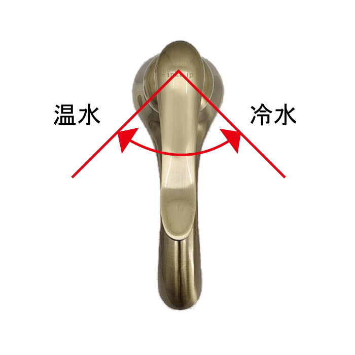 蛇口 混合水栓 アンティーク調 洗面台用 古金 アンティークゴールド