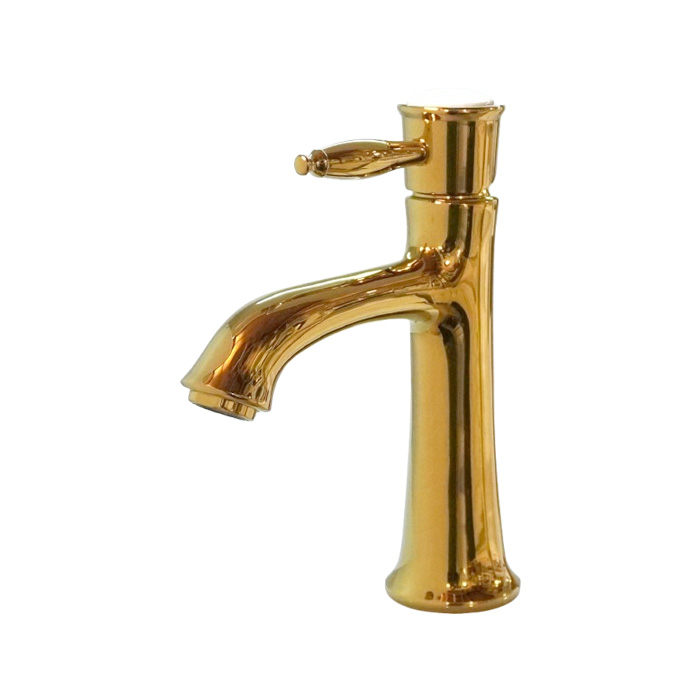 水栓 おしゃれ 混合水栓 洗面ボウル 洗面台用蛇口 金 ゴールド INK