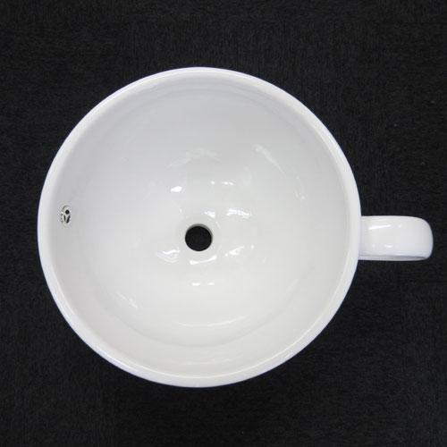 洗面ボウル　コーヒーカップ　大　オーバーフロー有り　洗面台　手洗い鉢　置き型　おしゃれ　W535×D410×H250　INK-0403003H