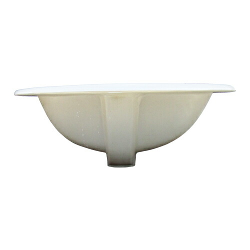 金花柄の陶器洗面ボウル(埋め込み型・オーバーフロー有) W570×D480