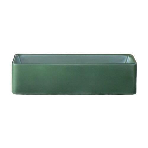洗面ボウル　陶器　おしゃれ　緑　グリーン　ユニーク　置き型　オーバーフロー無し　W460×D220×H120　品番INK-0403337H