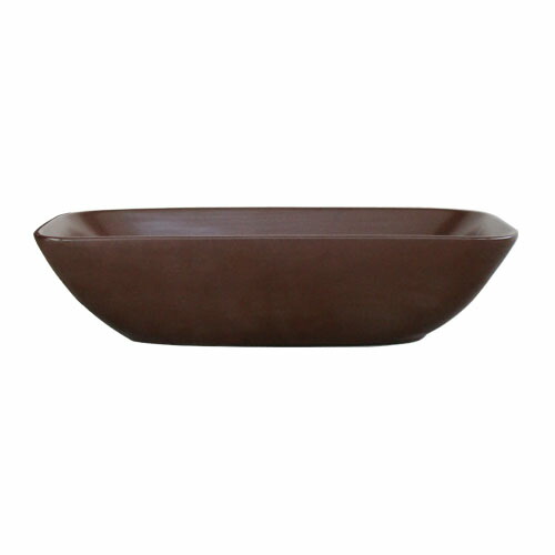 洗面ボウル 陶器 小さい 置き型(オンカウンターシンク) 茶色 ブラウン オーバーフロー無し W460×D230×H120 品番INK-0403341H - 1