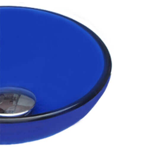 ガラス洗面ボウル 小さい 手洗い鉢 青 ブルー W250×D250×H85 品番INK-0406019H｜ink-co｜06