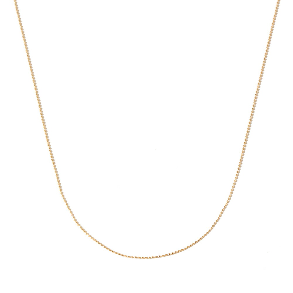 カットボールチェーン ネックレス チェーン だけ 40cm 幅0.6mm K18 18金 18K 刻印ありつけっぱなし交換 地金 カットボール チェーンのみの画像