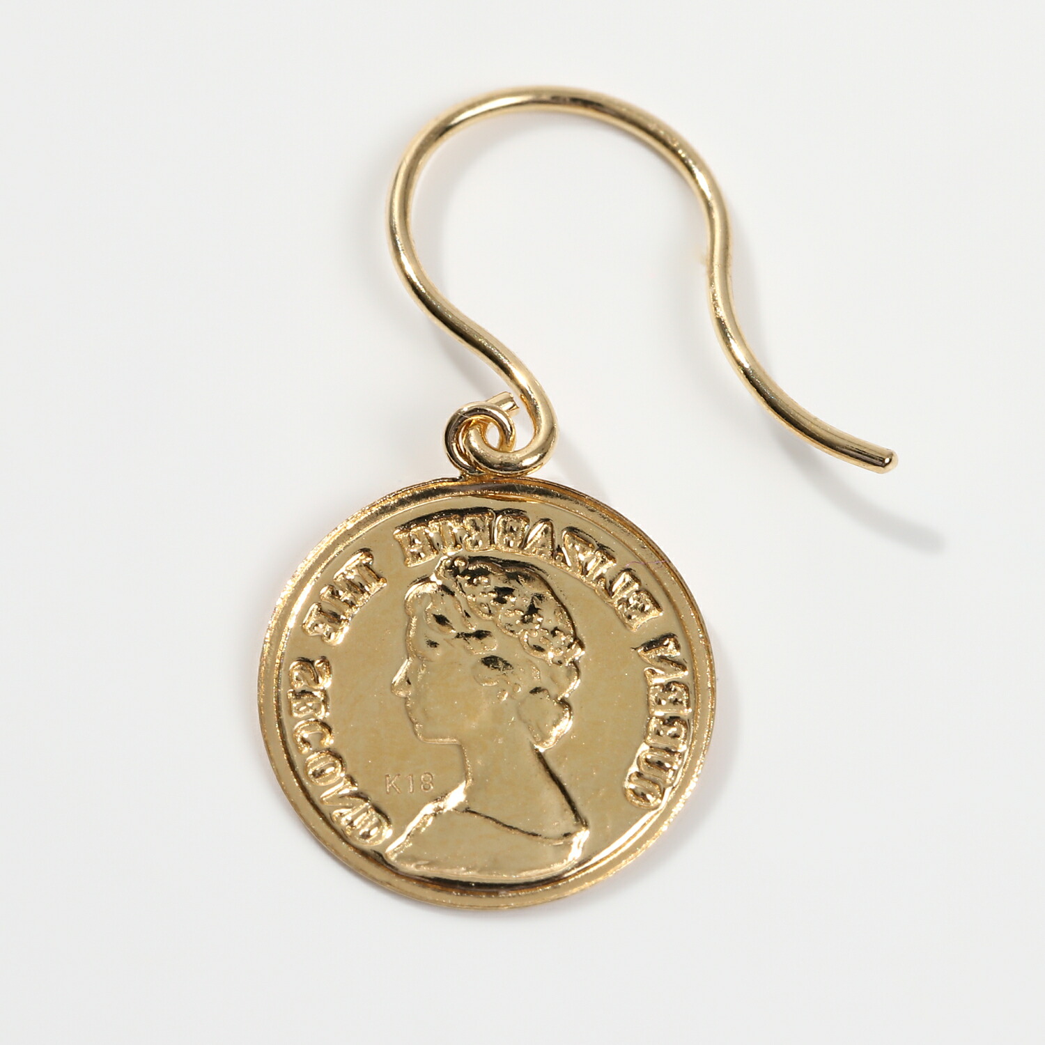 ピアス 地金 金属普段使い 揺れる フックピアス レディース18k k18 18