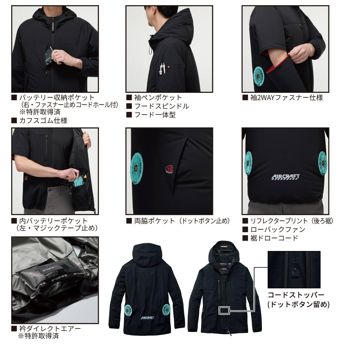 BURTLE（バートル） 即日発送 AC2121 ローバック AC 2WAY ジャケット