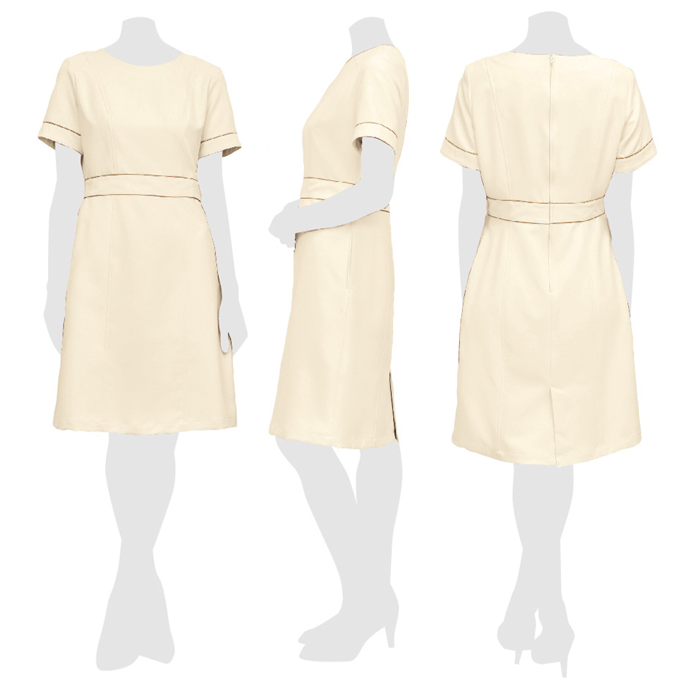 ELEFEE エレフィ エステティック ワンピース ライトベージュ ブラック