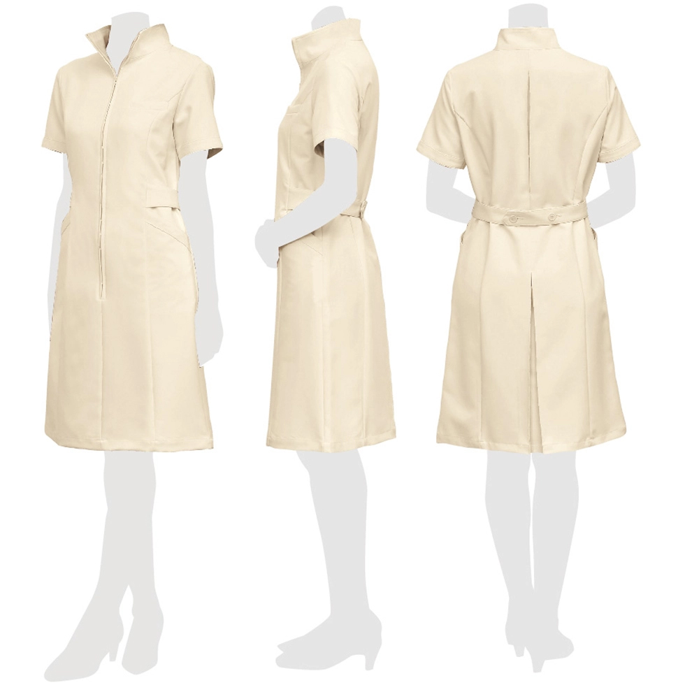 ELEFEE エレフィ エステティック ワンピース ライトベージュ ブラック