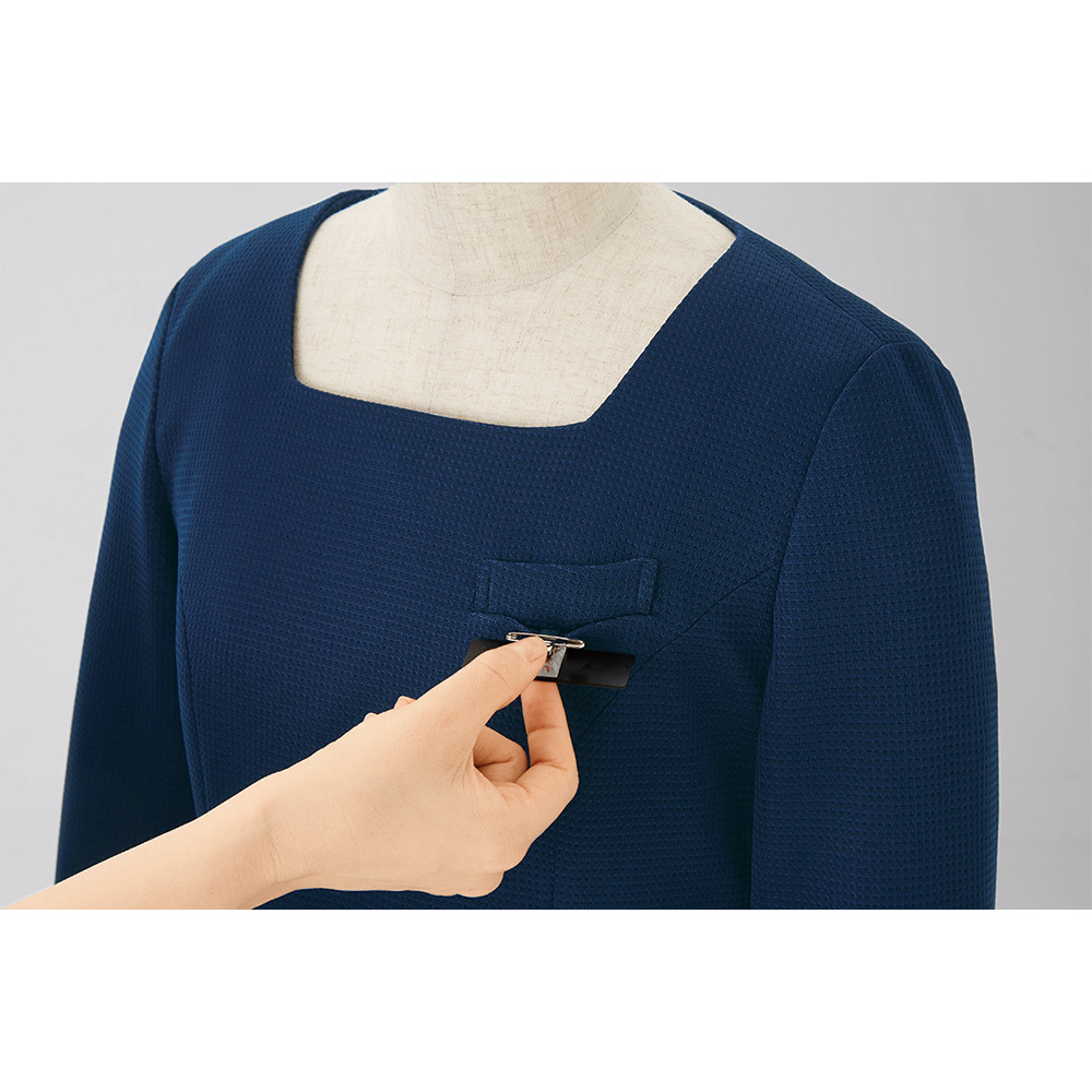 en joie アンジョア ワンピース 17号 19号 レディース ユニフォーム オフィス 制服 事務服 受付 コンパニオン かわいい クリニック joa-62060 宅配のみ_5