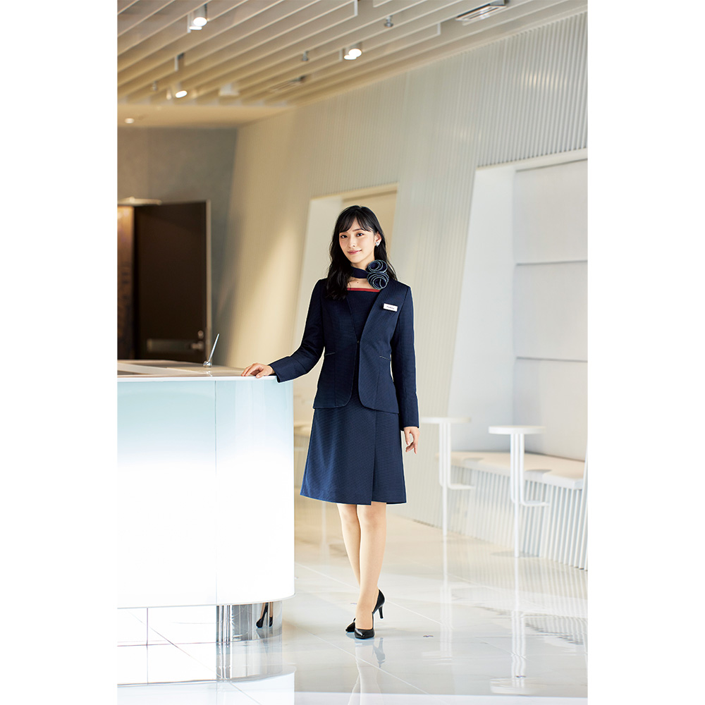 en joie アンジョア ワンピース 17号 19号 レディース ユニフォーム オフィス 制服 事務服 受付 コンパニオン かわいい クリニック joa-62060 宅配のみ_7