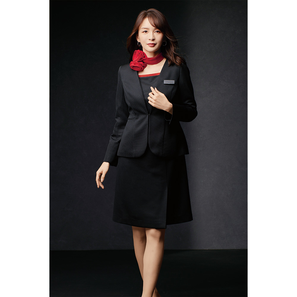 en joie アンジョア ワンピース 17号 19号 レディース ユニフォーム オフィス 制服 事務服 受付 コンパニオン かわいい クリニック joa-62060 宅配のみ_9