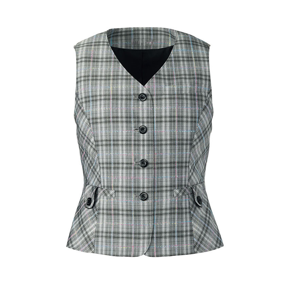 FOLK nuovo フォーク ヌーヴォ 21号 23号 レディース ベスト チェック 事務服 医療事務 オフィス ユニフォーム fv36084 宅配のみ