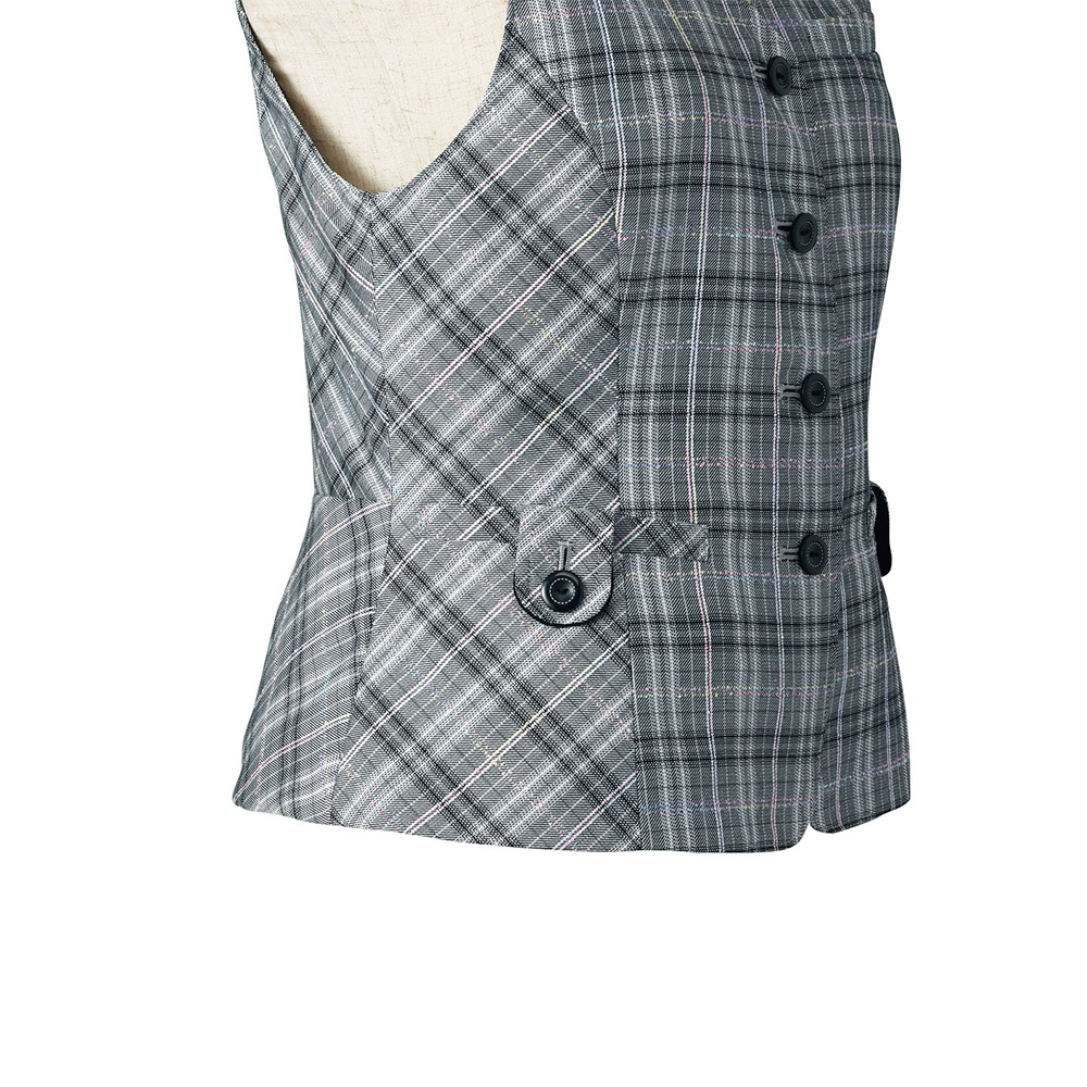 FOLK nuovo フォーク ヌーヴォ 21号 23号 レディース ベスト チェック 事務服 医療事務 オフィス ユニフォーム fv36084 宅配のみ