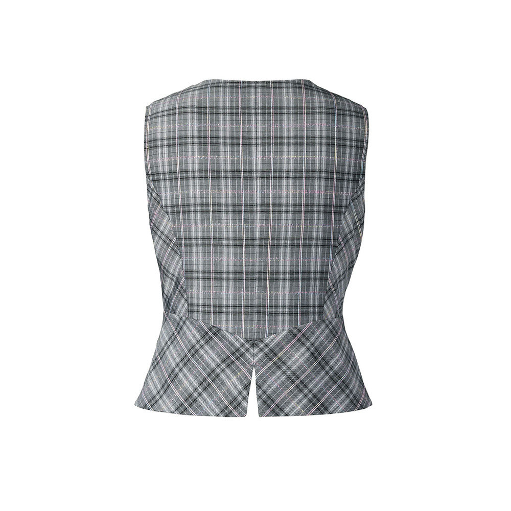 FOLK nuovo フォーク ヌーヴォ 21号 23号 レディース ベスト チェック 事務服 医療事務 オフィス ユニフォーム fv36084 宅配のみ