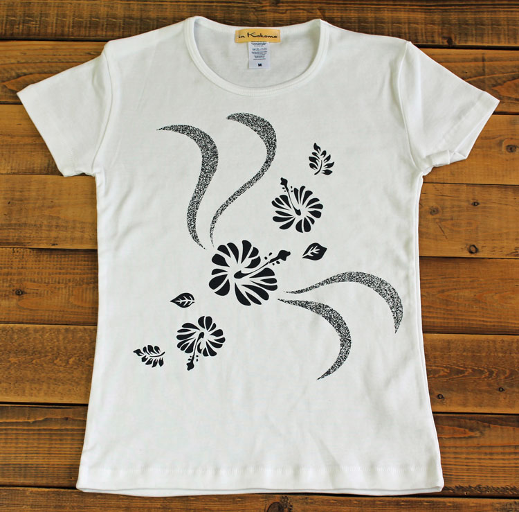 半袖 Tシャツ 静 ハイビスカス 柄 ハワイアン フラダンス : インココモ