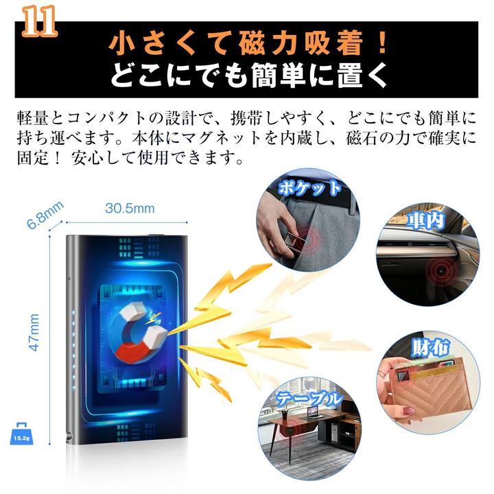 ボイスレコーダー 小型 薄型 磁石付き 長時間録音 ICレコーダー 高音質