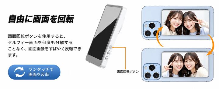 自撮りモニター Vlog 撮影用 ワイヤレス ミラーリング 自撮り スマホ
