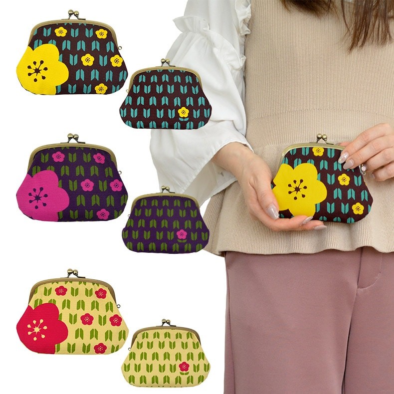 亥之吉親子がま口矢絣梅