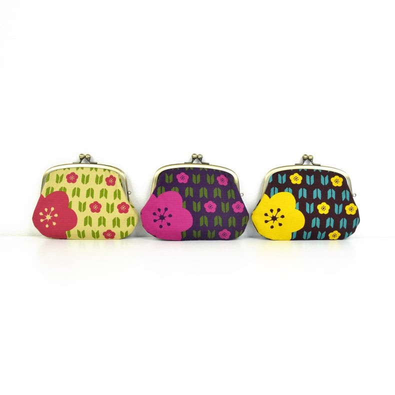 亥之吉親子がま口矢絣梅