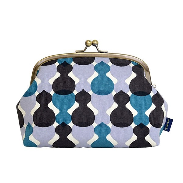 亥之吉 手捺染 くし型がま口ポーチ ひさご 瓢箪 ピンク ブルー 撥水防汚加工 ハンドプリント がま口コスメポーチ がま口 化粧ポーチ 和柄 日本伝統柄 和モダン 亥之吉yahoo 店 通販 Yahoo ショッピング