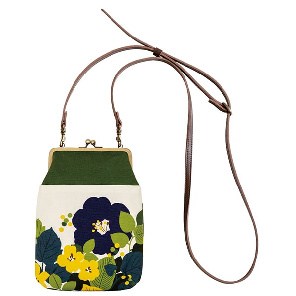 亥之吉 4寸縦型ポシェットがま口 はなもゆ 花燃ゆ 赤 緑 調節できる合