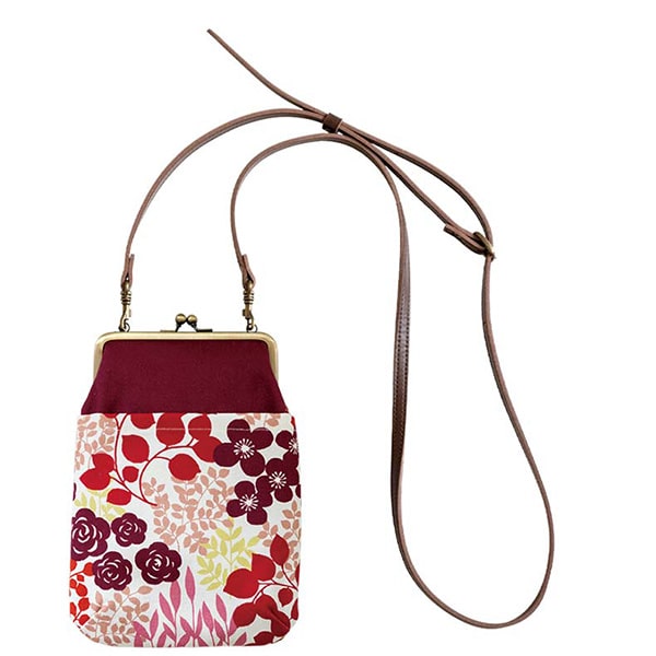 亥之吉 4寸縦型ポシェットがま口 かだん 花壇 ボタニカル 調節できる合