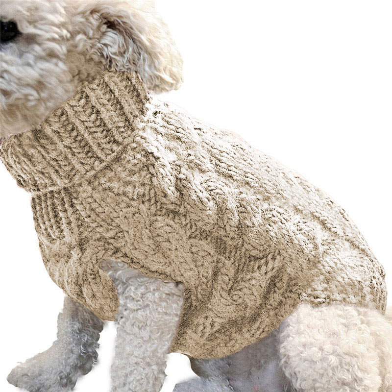  ニット タートルネック ドッグウェア 暖か 犬服 秋冬 保温 防寒 セーター ケーブル編 伸縮性 猫 旅行 お散歩