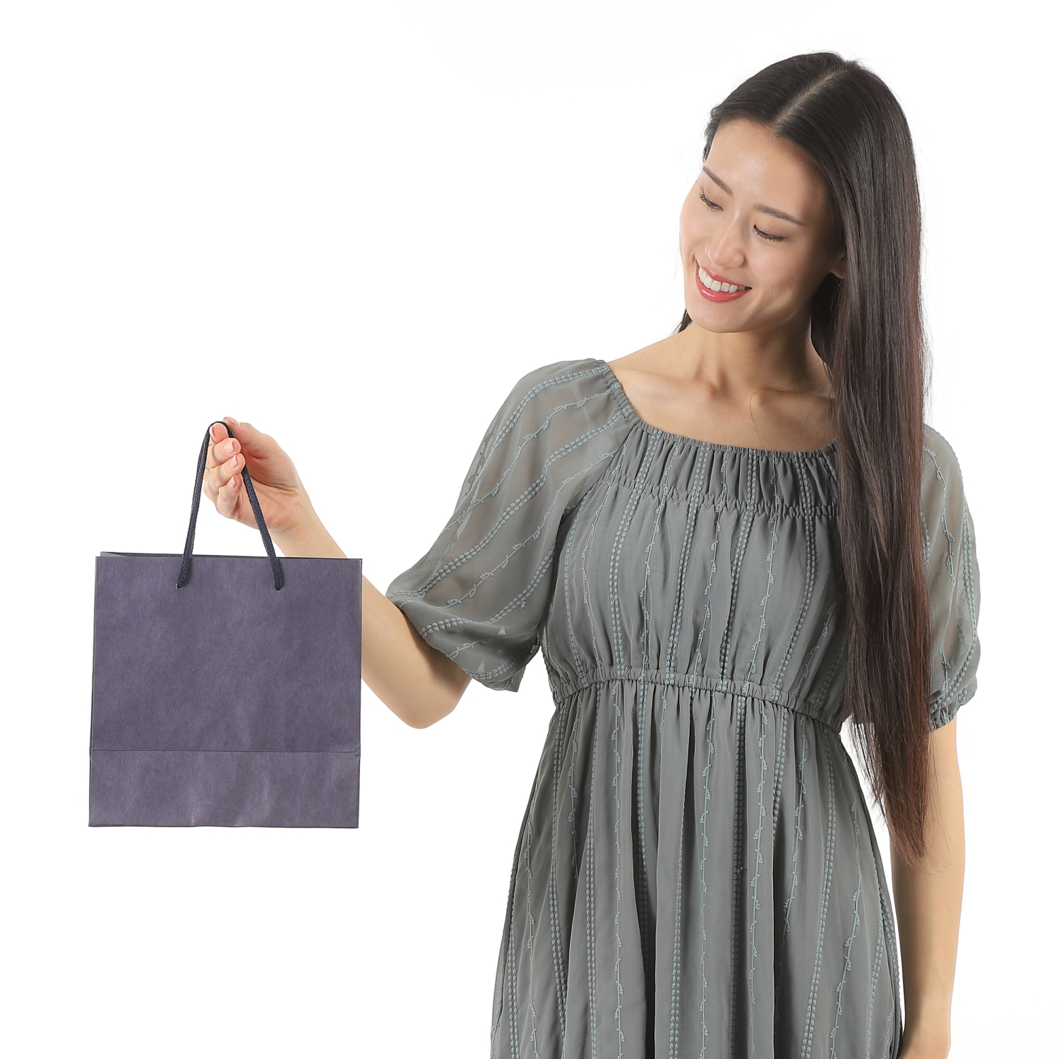 neko　カード400、ショッパー大100、中100 紙袋 ネイビー クラフト 高級 ギフト プレゼント ショッパー 紺