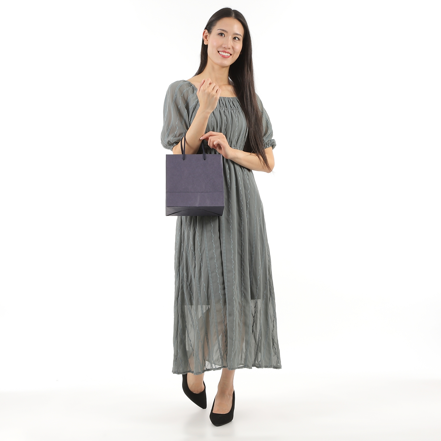 紙袋 ネイビー クラフト 高級 ギフト プレゼント ショッパー 紺