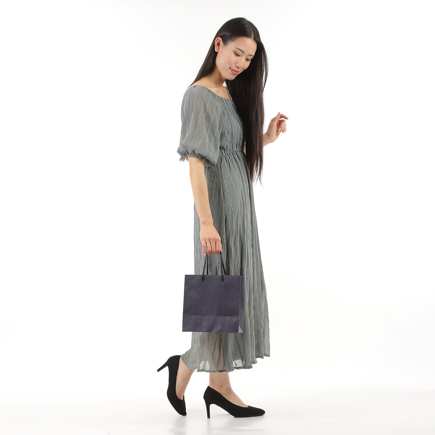 紙袋 ネイビー クラフト 高級 ギフト プレゼント ショッパー 紺