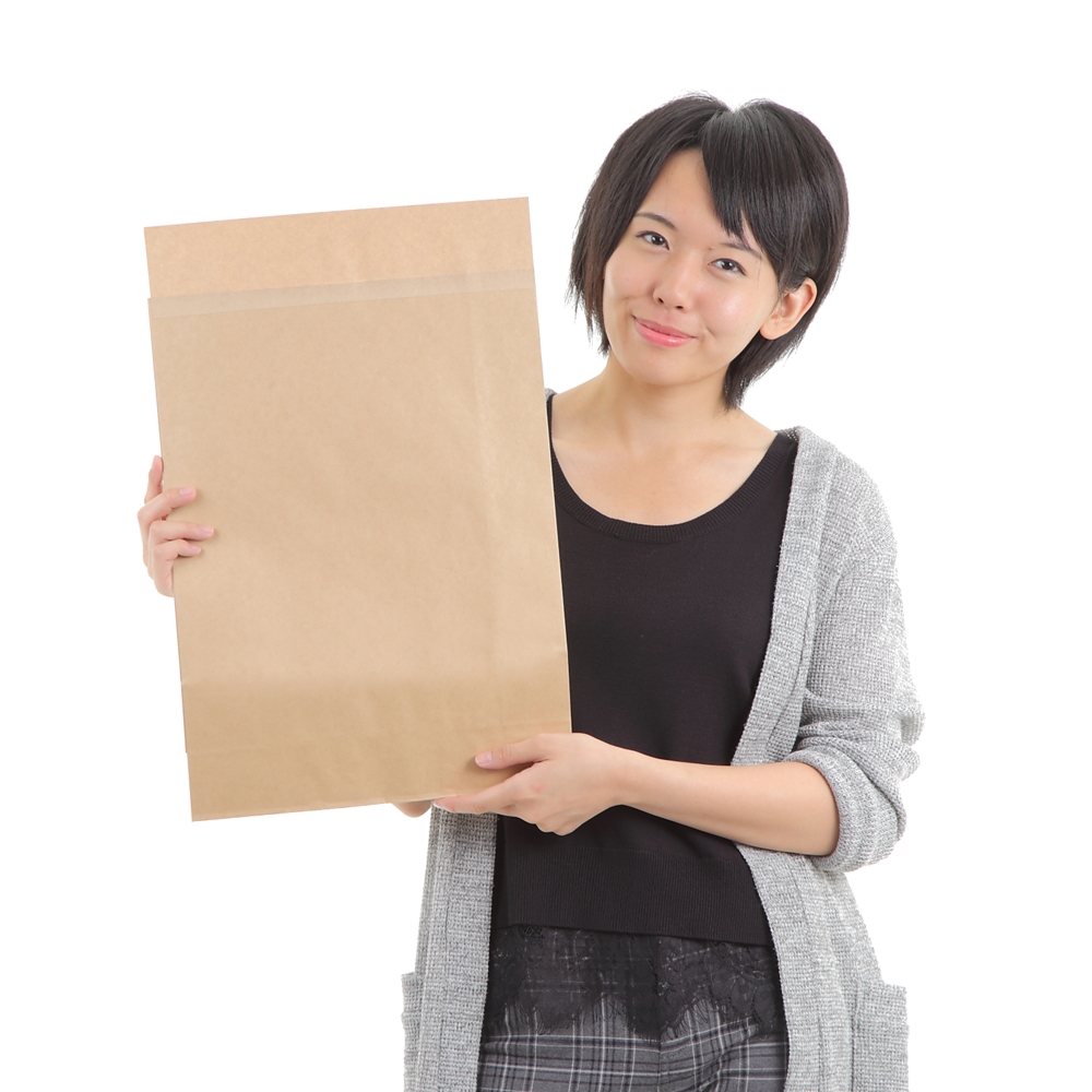 宅配袋 a3 大 紙 茶 クラフト テープ 宅配 紙袋 梱包 袋 50枚 300枚 1500枚 32W×115D×430H+60ベロの画像
