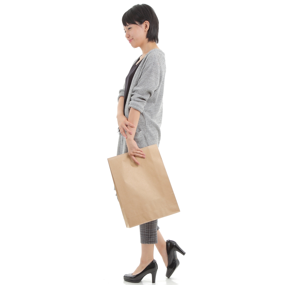 宅配袋 a3 大 紙 茶 クラフト テープ 宅配 紙袋 梱包 袋 50枚 300枚 1500枚 32W×115D×430H+60ベロの画像