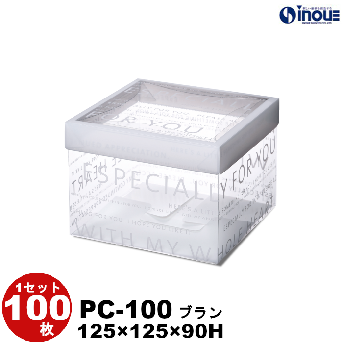 クリアケース クリアボックス クリスタルボックス クリスタルBOX ラッピング ギフトボックス 透明 箱 デザイン 100枚 PC-100 ブラン W125×D125×H90｜inouehsigyou