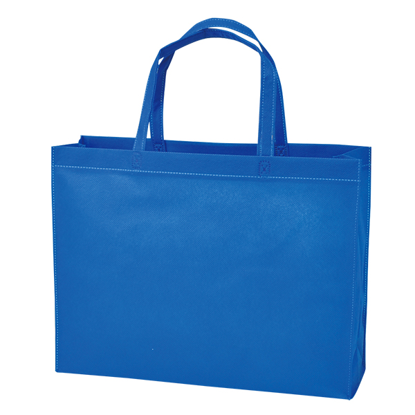 スマートバリュー 不織布手提げバッグ A4マチなし 10枚 ブルー