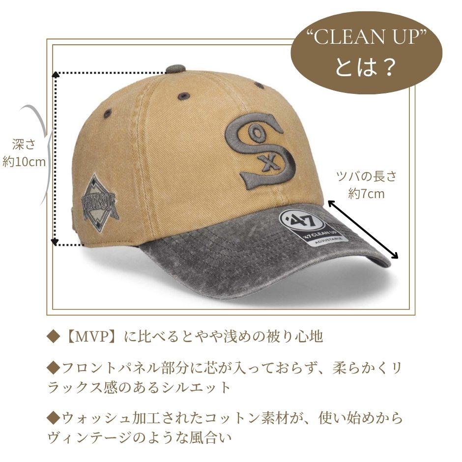 シカゴ・ホワイトソックス 9FORTY キャップ 47（フォーティーセブン） クリーンナップ シカゴ ホワイトソックス