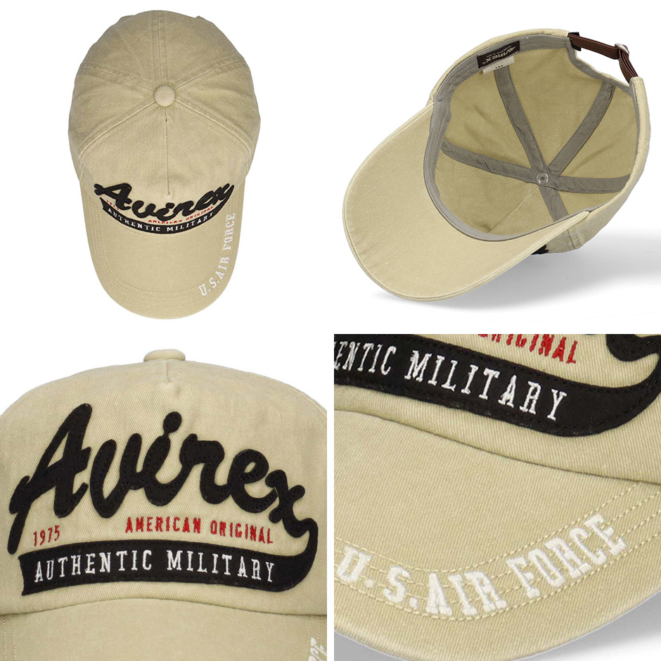 AVIREX（アヴィレックス） ピグメント加工 フェルトロゴ キャップ 帽子