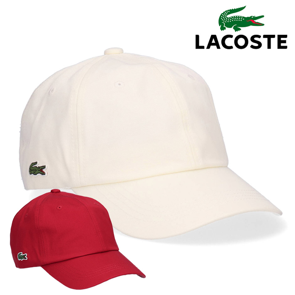 LACOSTE ラコステ サイドロゴ レザーベルト キャップ 帽子