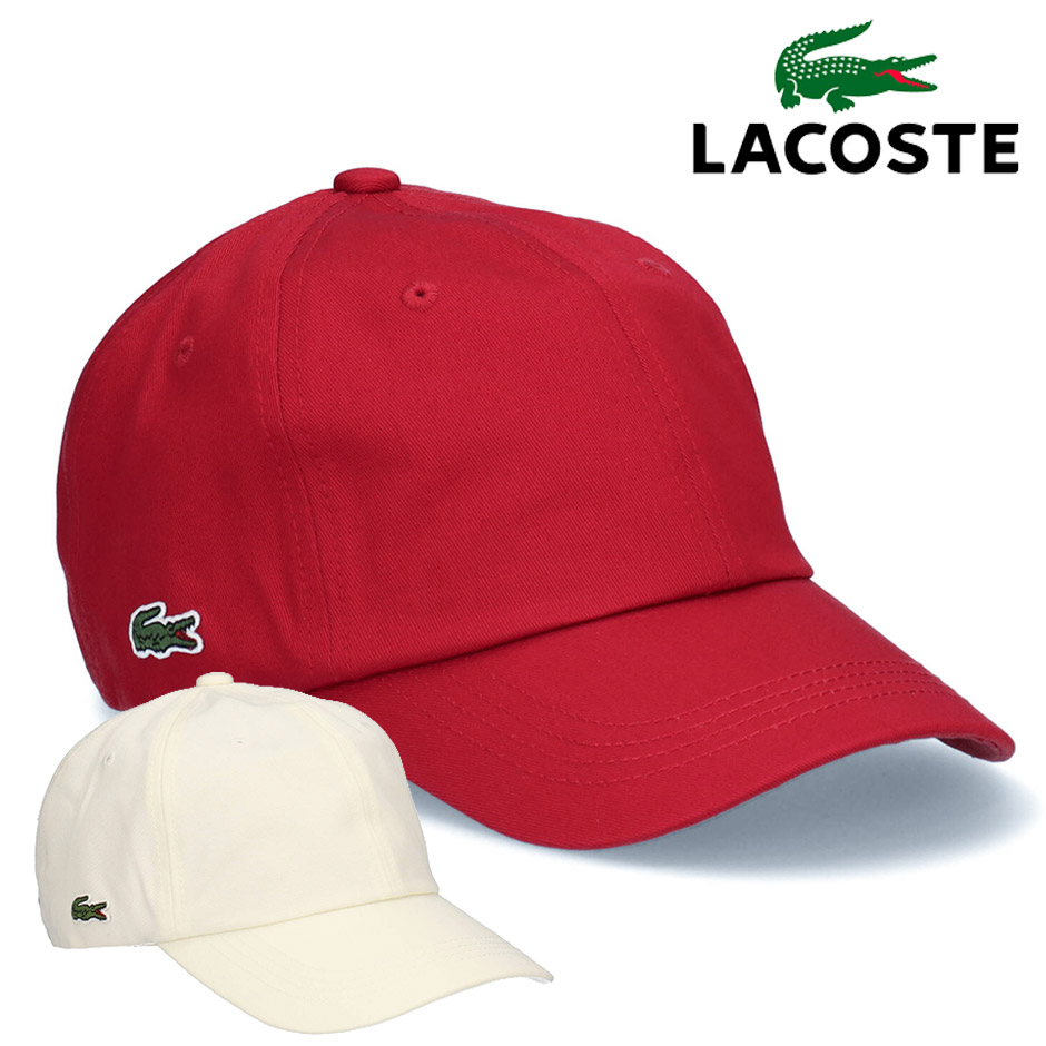 LACOSTE（ラコステ） サイドロゴ レザーベルト キャップ 帽子 日焼け