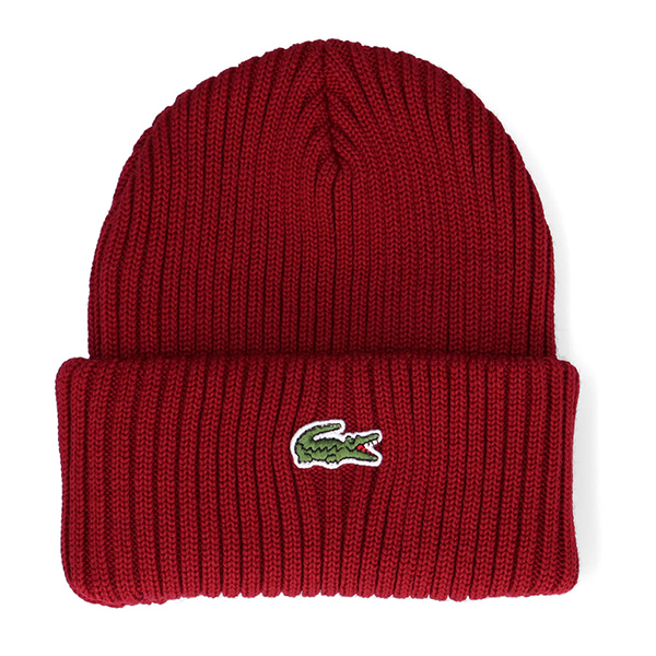 【在庫処分】LACOSTE(ラコステ)ワンポイントウールニット帽ビーニーLOGO LACOSTE（ラコステ） ワンポイント ウール ニット帽 ニットキャップ