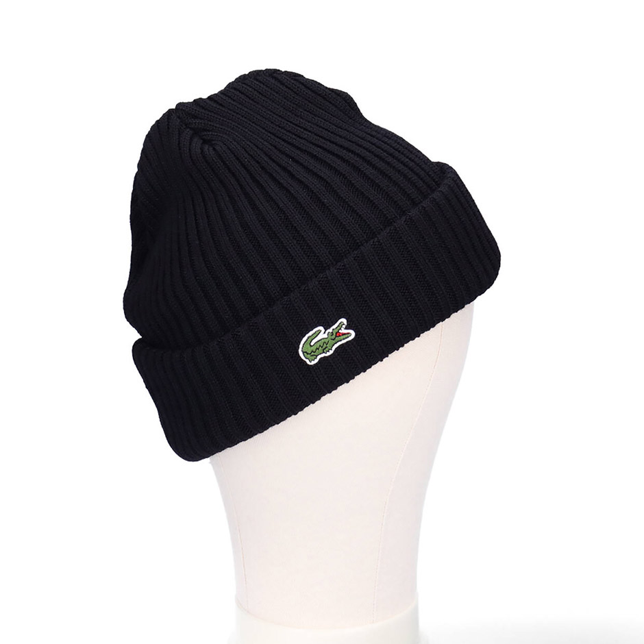 LACOSTE（ラコステ） ワンポイント ウール ニット帽 ニットキャップ