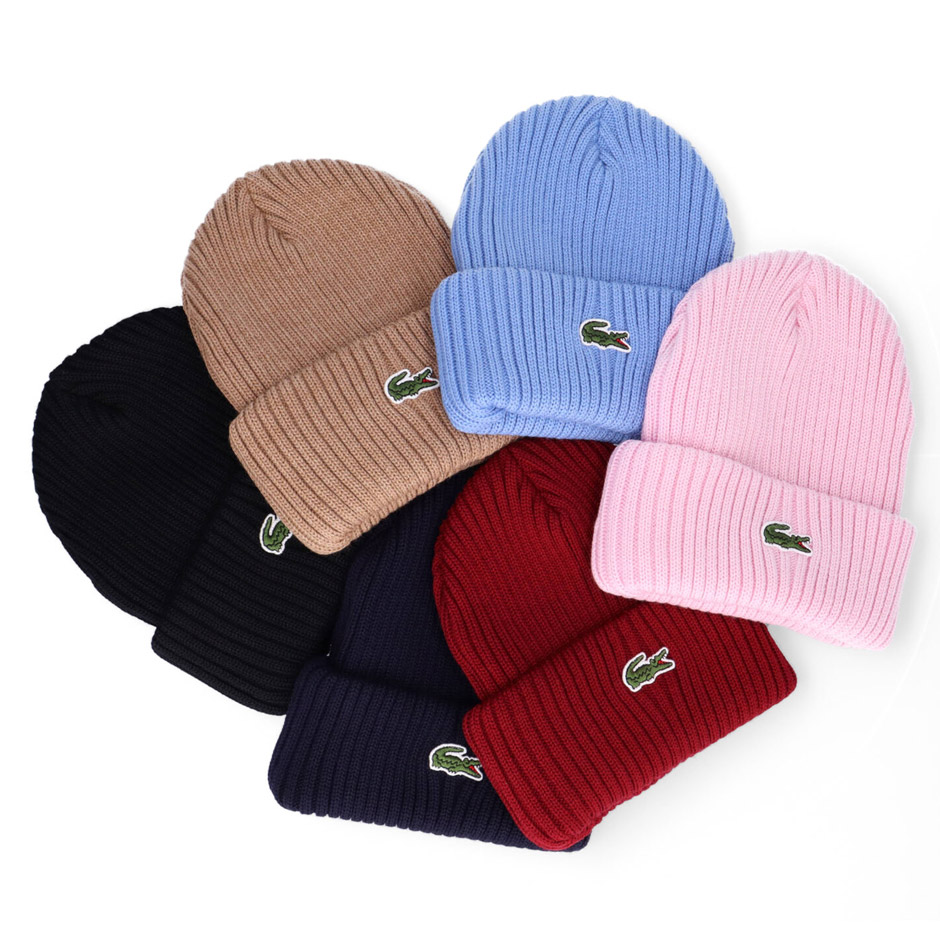 LACOSTE（ラコステ） ワンポイント ウール ニット帽 ニットキャップ
