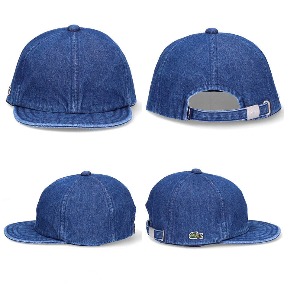 LACOSTE（ラコステ） デニム サイドロゴ キャップ 帽子 デニムキャップ