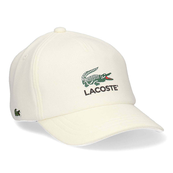 LACOSTE ゴルフキャップ ホワイト LACOSTE（ラコステ） フロントロゴ スエット キャップ 帽子 サイズ調節