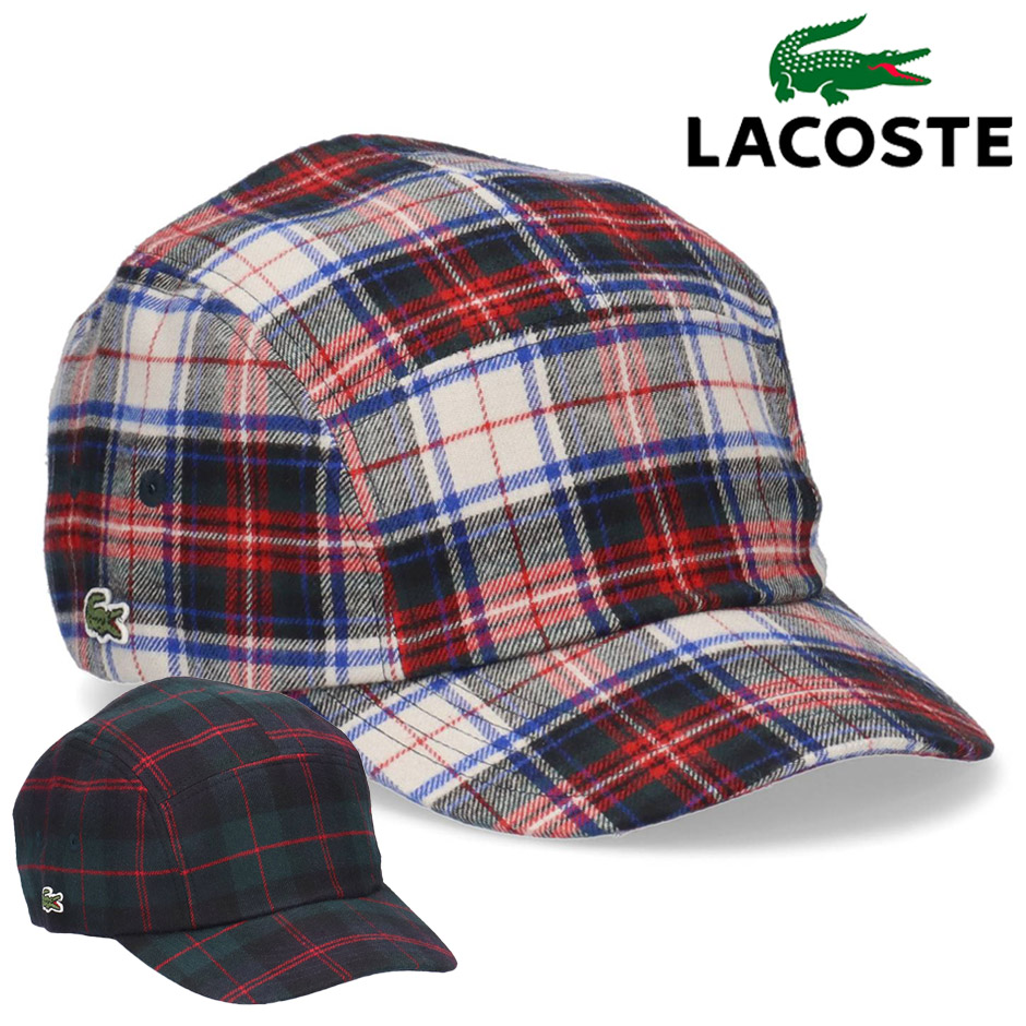 LACOSTE（ラコステ） フランネル チェック ジェットキャップ 帽子 ネル