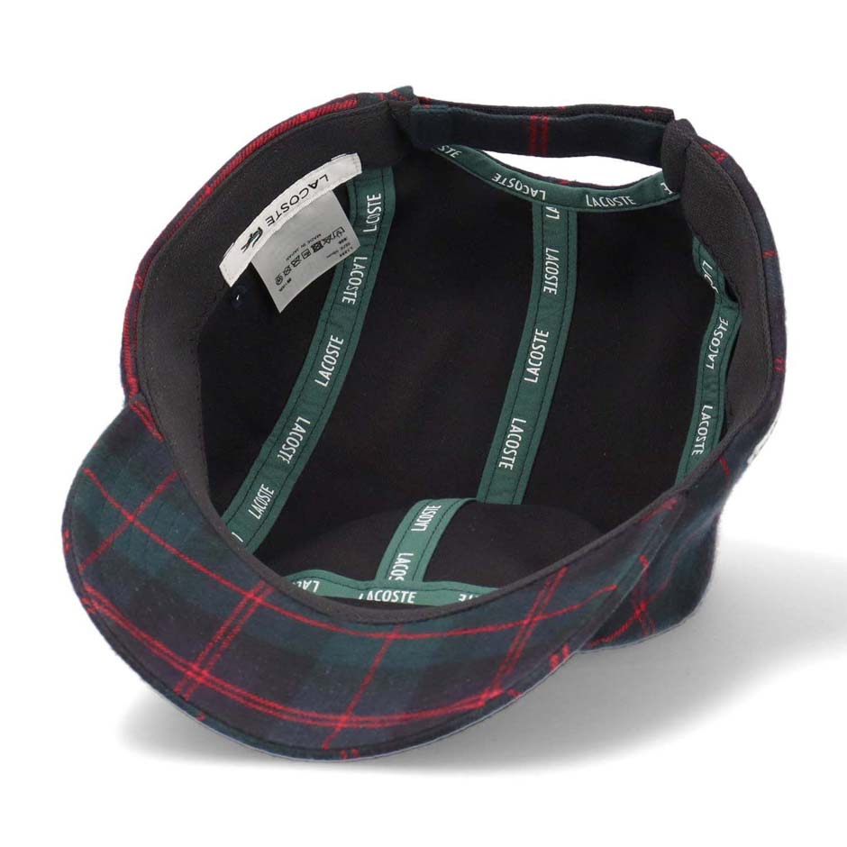 LACOSTE（ラコステ） フランネル チェック ジェットキャップ 帽子 ネル